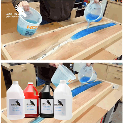 Resina de cola Epoxy componente do sólido dois de Crystal Clear Art Resin Coating 100% para bancadas da barra
