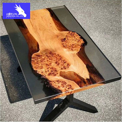 Colagem de Crystal Clear Epoxy Resin Table Art Hardener Wood AB