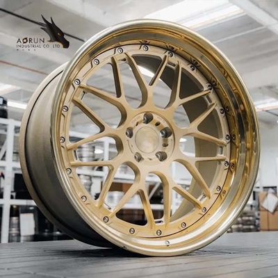 O bordo lustrado de bronze escovado côncavo profundo super personalizado de 2 partes forjou as rodas