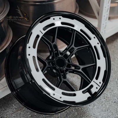 O bordo lustrado de bronze escovado côncavo profundo super personalizado de 2 partes forjou as rodas