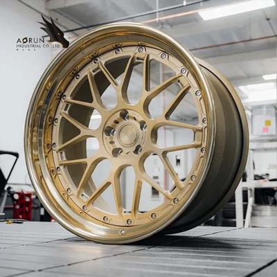 O bordo lustrado de bronze escovado côncavo profundo super personalizado de 2 partes forjou as rodas