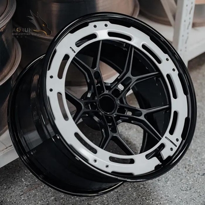 Monoblock luxuoso personalizado 2 partes as rodas forjadas 3 partes da liga para a parte alta forjou carros de competência das rodas