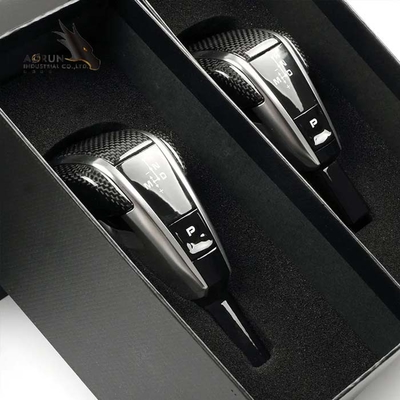 Botão interior superior do deslocamento do carro do punho da engrenagem da fibra do carbono do carro para Porsche Cayenne Panamera 2018-2022 2017-2022