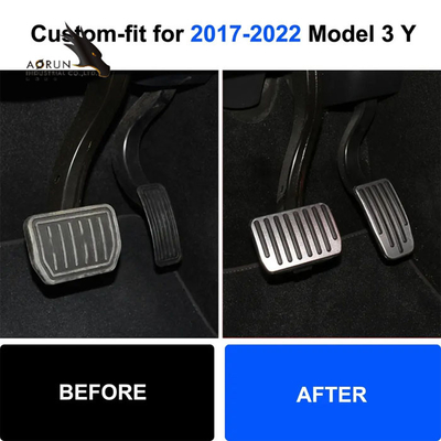 O pedal de acelerador do freio do desempenho para o pedal do pé do Tesla Model 3/Y -2022 acolchoa acessórios do carro 2Pcs