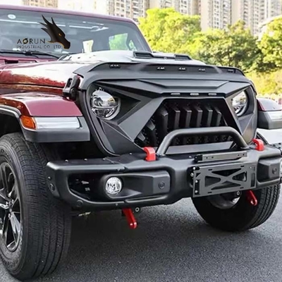 A grade do carro para a grade 2018-2022 do tubarão do ABS de Jeep Wrangler JL Front Bumper Grille Glossy Black E.U. tem estoques
