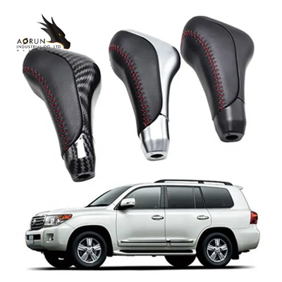 Botão automático de couro genuíno preto do deslocamento de engrenagem do carro da alavanca para a TUNDRA TRD PRO FJ de LAND CRUISER 2003-2017 LC5 4RUNNER